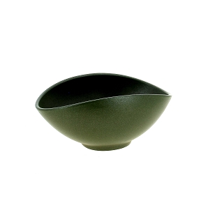 Coupe céramique ovale verte 24 x 15 ht 10.5cm