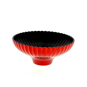 Coupe résine ondulée rouge brillant ø19 ht 8cm