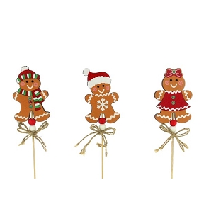 Pique bonhomme pain d'épice ht 30 cm x 12