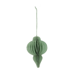 Suspension papier vert paillette Ø8cm ht 12cm