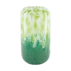 Vase verre vert foncé-vert ø12 ht 22cm