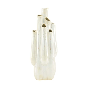 Vase céramique design blanc 16 x 11.5 ht 42cm