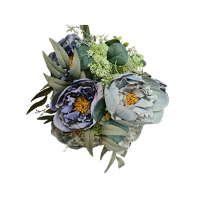 Piquet pivoine bleu-gris 48cm