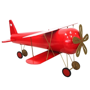 Avion métal rouge 154 x 126 x 77cm