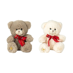 Ours + ruban joyeux noel 25 cm