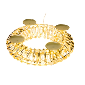 Couronne métal or lumineuse + porte bougie 720 leds ø 32cm