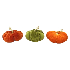 Citrouille tissu orange-verte ø 10cm ass