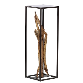 Colonne métal + bois moreno 30 x 30 ht 90cm