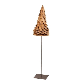 Sapin teck sur socle métal ø30 ht 110cm