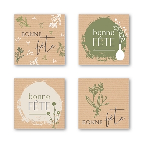 Etiquettes jeso quatro "bonne fête" (x500)
