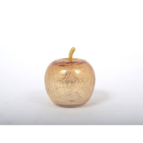 Pomme verre or + led 12cm