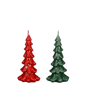 Bougie sapin rouge-vert ø8 ht 16cm ass