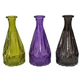 Bouteille verre "Volga" couleur ø7ht 14.5cm ass