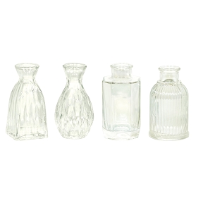 Bouteille verre transparente set de 4