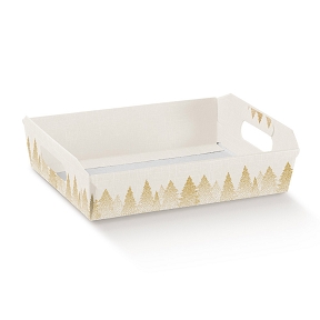 Coupe carton foret or et blanc 350 x 260 x 70