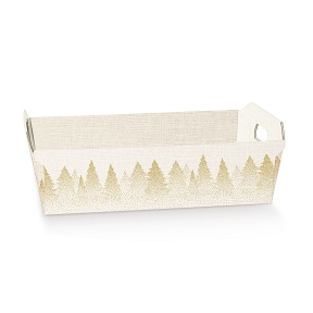 Coupe carton foret or et blanc 40 x30 x12 cm