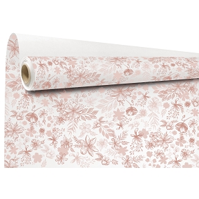 Bobine kraft blanc imprime Gaia rose 0.79 x 40m