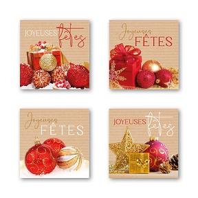 Etiquettes Jeso Quatro Carre "Joyeuses Fetes"