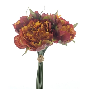 Bouquet pivoine orange 30 cm