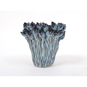 Vase céramique Darwin bleu 21 x 21 ht 19cm