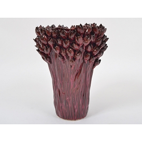 Vase céramique Darwin rouge fonce 35 x 35 ht 44cm