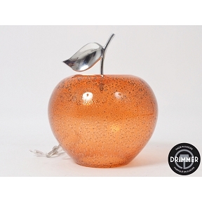 Lampe pomme orange verre ø24 ht 27cm