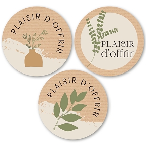 Etiquettes jeso maxi rondo "plaisir d'offrir " x100