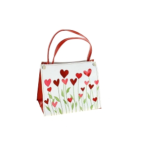 Sac motif coeur 19 x 11 ht 27cm