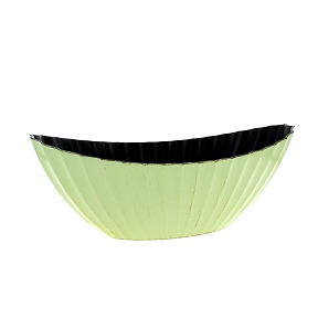 Coupe résine bateau ondulée vert clair vieilli 41 x 17 ht 16cm