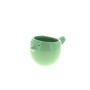 Cache-pot céramique oiseau vert ø9 ht 8cm