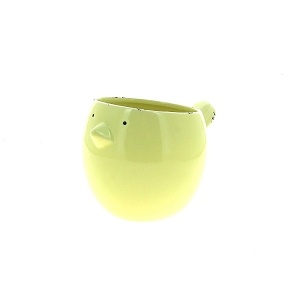 Cache-pot céramique oiseau jaune ø11.5 ht 10cm