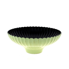 Coupe résine ondulée vert clair vieilli ø30 ht 12cm