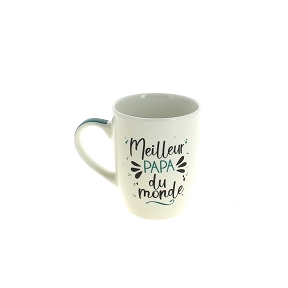 Mug céramique "meilleur papa du monde" vert ø8 ht 10cm