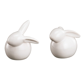 Lapin céramique blanc 5.5 x 4.5 ht 6cm ass