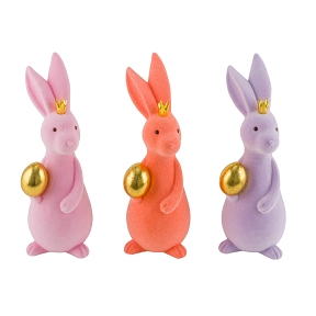 Lapin mousse couleur 11 x 13 ht 30cm