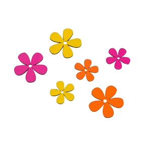 Fleur bois couleur Ø5 cm (x16)