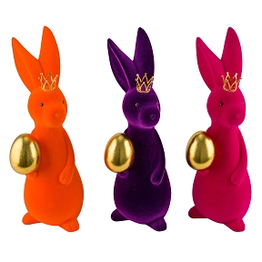 Lapin mousse couleur 19.5 x 23 ht 67cm ass