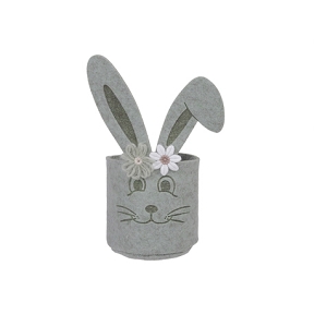 Cache-pot lapin feutrine gris ø10 ht 22.5cm