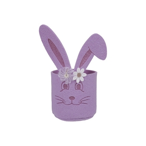 Cache-pot lapin feutrine lilas ø10 ht 22.5cm