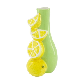 Vase céramique + citron 14 x 12.5 ht 28.5cm