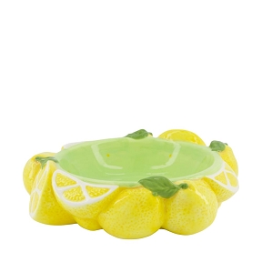 Coupe céramique motif citron 25.5 x 27 ht 8.5cm