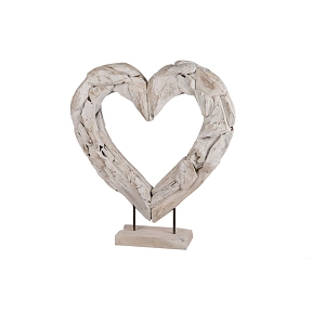 Coeur teck sur socle 78 x 18 ht 90cm