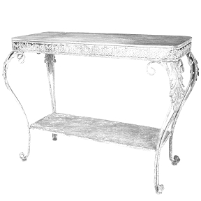 Console métal blanche 92 x 40 ht 74cm