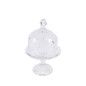 Cloche en verre sur pied ø11 ht 17.5 cm