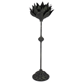 Bougeoir métal noir forme fleur ø33 ht 108cm