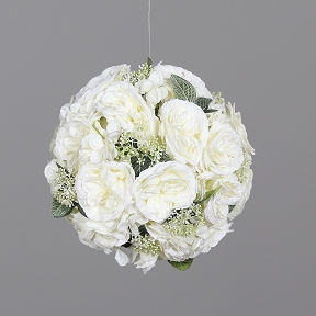 Boule fleurs crème ø28 cm