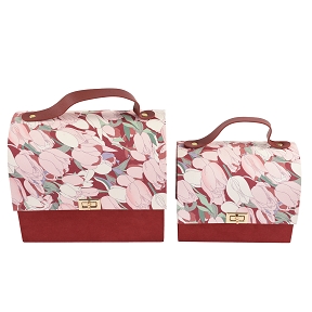 Boite forme de sac rouge set de 2