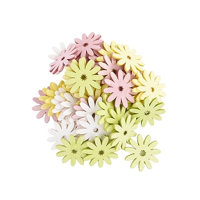 Fleurs bois couleur 4cm (x72)