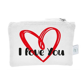 Pochette tissu " I love you "