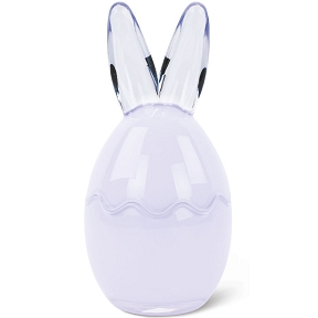 Bonbonnière oeuf verre lilas avec oreille de lapin